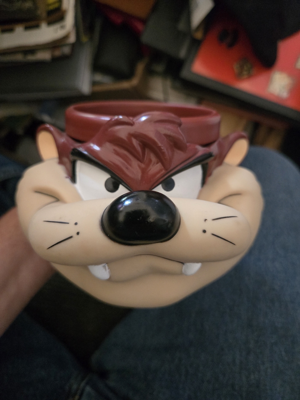 Tazmanian Devil Red and Tan Ceramic Kids Mug  by Looney Tunes